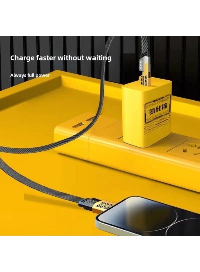 Suitable For 66W/120W Gallium Nitride Mecha Charger Super Fast Charge Suitable For Apple Android Fast Charge Head GaN-Color:Lemon Yellow-Specifications:Fast Charging Mecha Charging Head + Mecha Cabl - Image 2