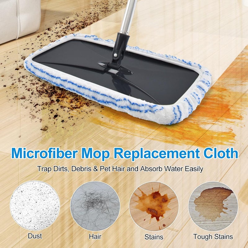 Deisunpet 6 Pack Mop Heads Replacements for Oceda Hardwood Floor 'N More Microfiber Mops,15 X 8 Mop Replace Head for O Ceda Flat Dust Mops,Reusable Mopp Pads for Hardwood Floors Cleaning - Image 4
