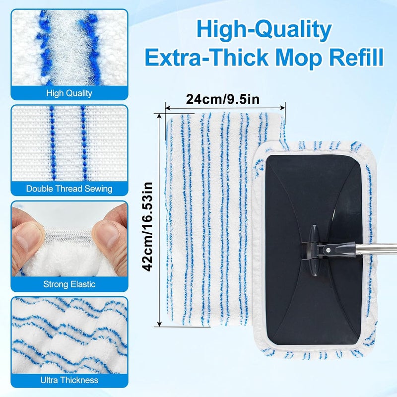 Deisunpet 6 Pack Mop Heads Replacements for Oceda Hardwood Floor 'N More Microfiber Mops,15 X 8 Mop Replace Head for O Ceda Flat Dust Mops,Reusable Mopp Pads for Hardwood Floors Cleaning - Image 2