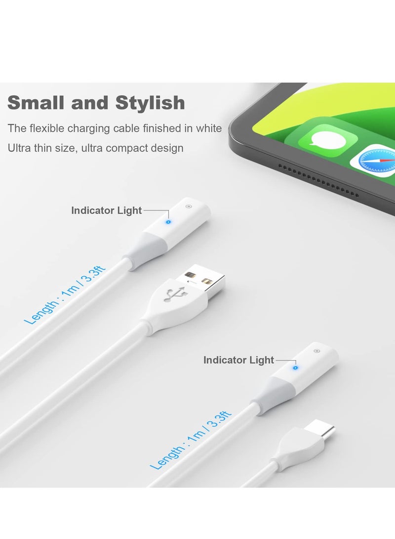SYOSI Charging Adapter Cable, Compatible with Apple Pencil 1st Generation, USB-C Male to Pencil 1st Gen Charging Cord, USB-A Charger Connector for iPad Pen 1st Gen - 2 Pack, 1m - Image 5