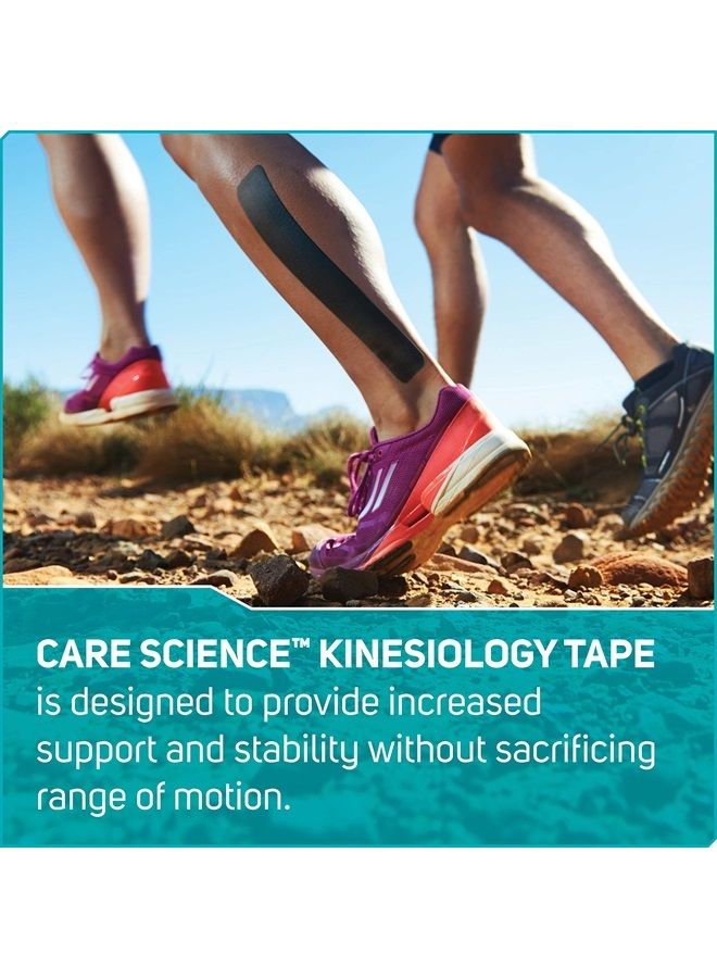 Care Science Waterproof Kinesiology Tape, 40 ct Precut Strips (2 Rolls), Black | Elastic Sports & Weightlifting Tape Supports Muscles & Joints. Water Resistant - Image 2