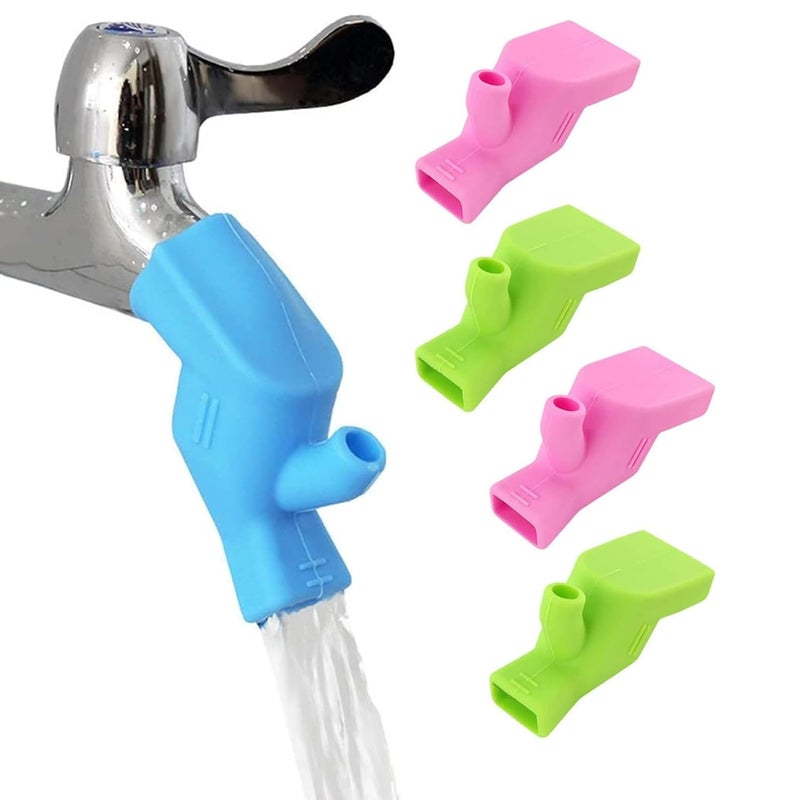 sulfar امتداد صنبور سيليكون مرن || موسع صنبور لغسل وجهك || موسع صنبور لشرب الماء || صنبور للمطبخ والحمام (متعدد الألوان) عبوة من 5 - Image 1