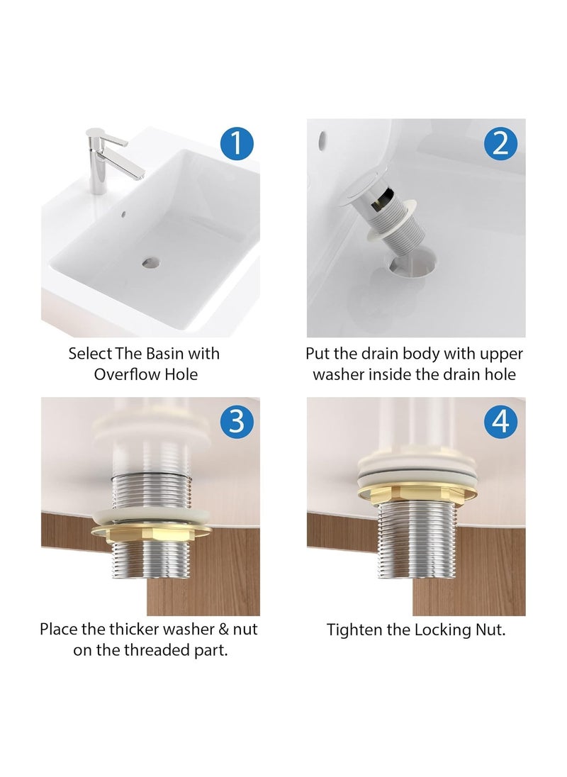 Slotted Pop Up Sink Plug in Chrome Finish, Strainer Accessories Basin Sink Waste, Modern Bathroom Sink Waste Plug with Overflows - pzsku/Z48049CCEA1F54DE447FFZ/45/_/1708499946/45f1ee8e-d555-4e6e-b4e3-c8ed359b0e42