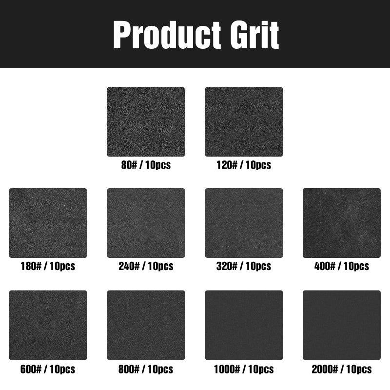 Pukamam 100 Pcs 5 inch Wet Dry Sanding Discs Grit 80 120 180 240 320 400 600 800 1000 2000 Hook and Loop 8 Hole Silicon Carbide Orbital Sander Sandpaper - Image 3