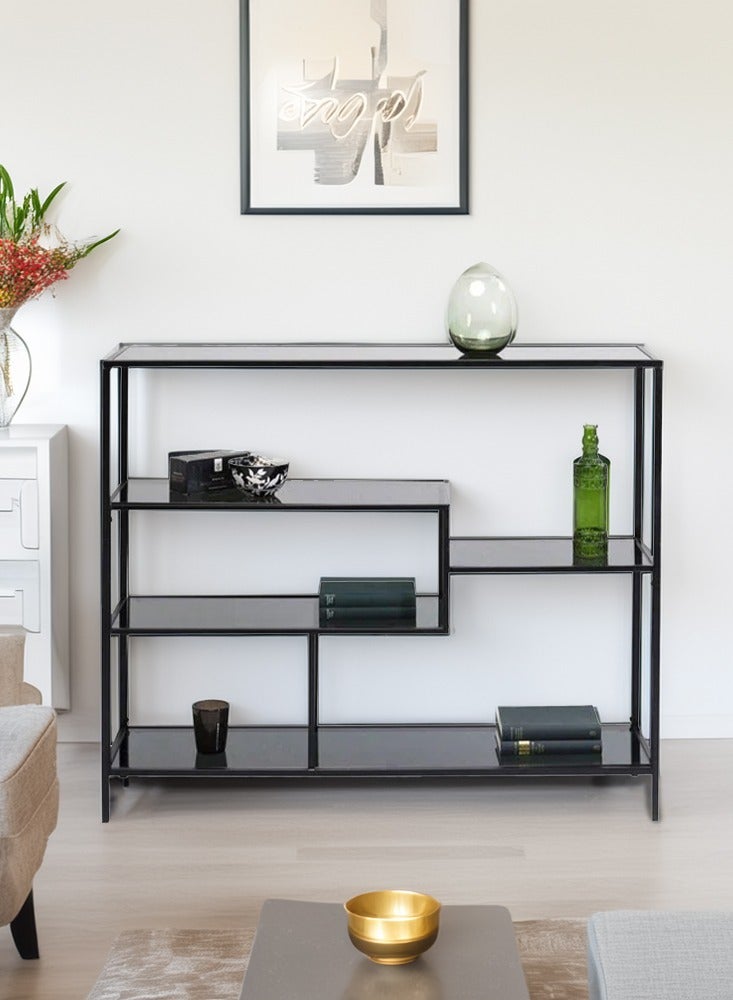 Generic Entrance console made of black metal and glass with a modern design  - Image 2