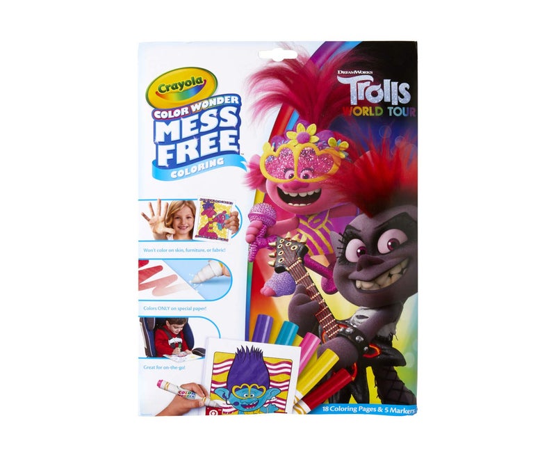 Crayola Trolls 2, Color Wonder Mess Free Coloring Pages & Markers, Gift for Kids, Age 3, 4, 5, 6 - Image 1