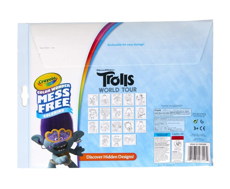 Crayola Trolls 2, Color Wonder Mess Free Coloring Pages & Markers, Gift for Kids, Age 3, 4, 5, 6 - Image 4