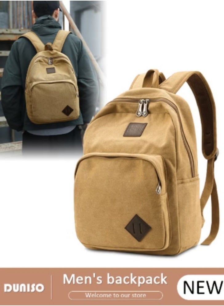 DUNISO New Men’s Canvas Backpack | Retro Workwear Style, Stylish and Durable - Image 1