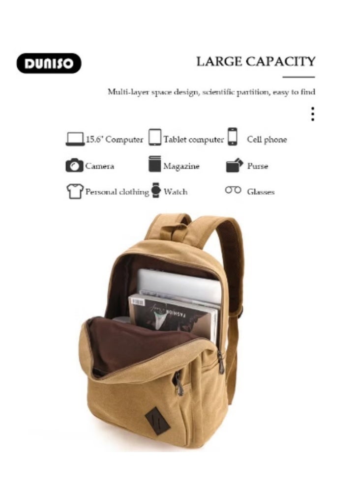 DUNISO New Men’s Canvas Backpack | Retro Workwear Style, Stylish and Durable - Image 2
