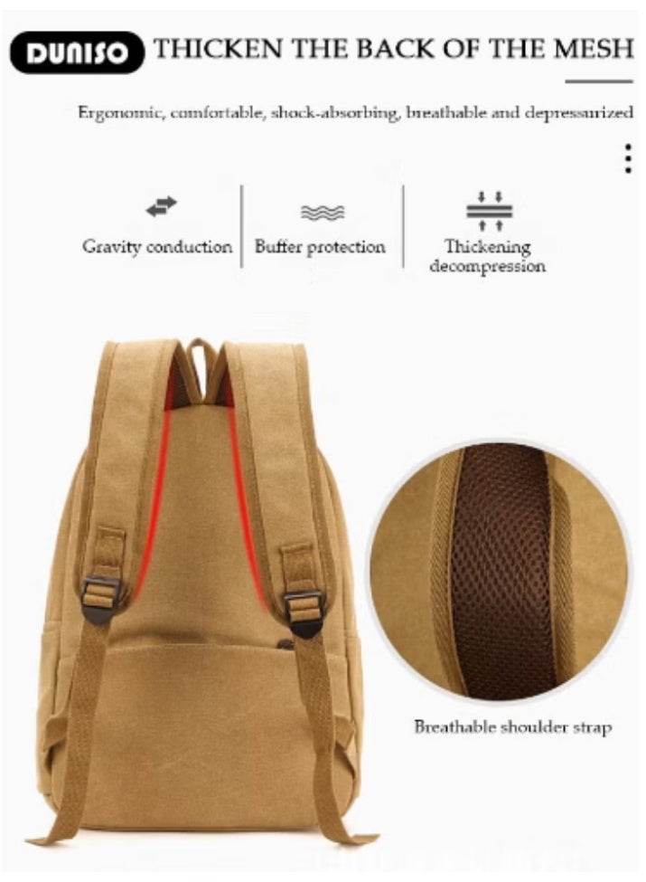 DUNISO New Men’s Canvas Backpack | Retro Workwear Style, Stylish and Durable - Image 4