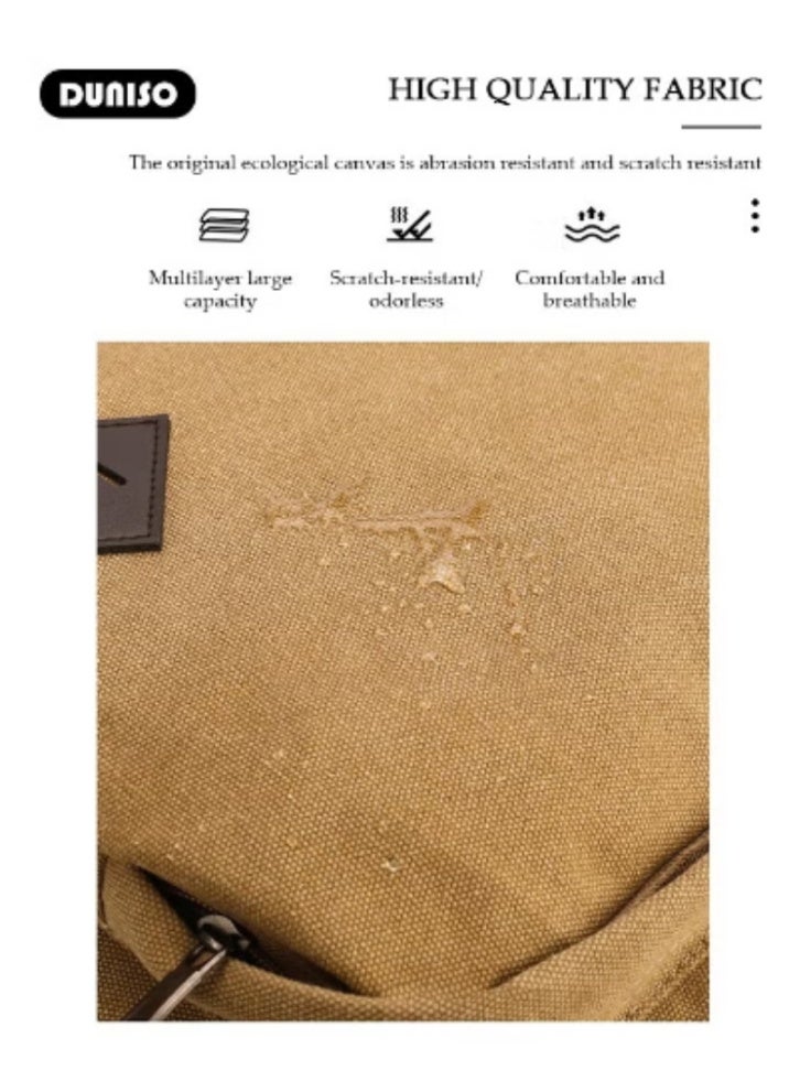 DUNISO New Men’s Canvas Backpack | Retro Workwear Style, Stylish and Durable - Image 5