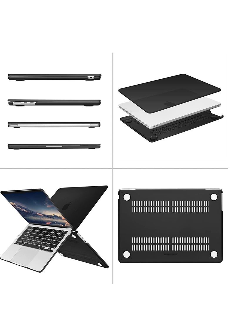 Generic MacBook Air 13 inch Case 2022 2021-2018 Release A2337 M1 A2179 A1932 Retina Display Touch ID Plastic Hard Shell & Keyboard Cover & Screen Protector Black  - Image 5