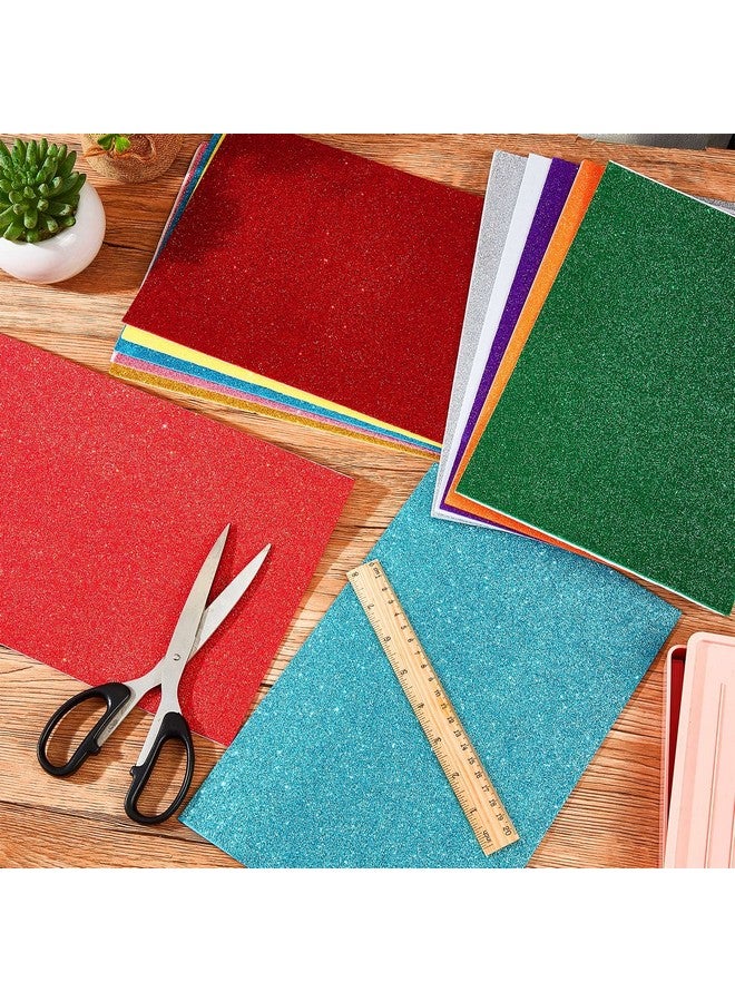 شير 72 قطعة من أوراق الإسفنج اللامعة ذاتية اللصق مقاس 7.8 × 11.8 بوصة ورق لامع من الورق اللامع للحرف اليدوية للأطفال والمشروعات اليدوية اليدوية والأنشطة الصفية (ألوان متنوعة) - Image 5
