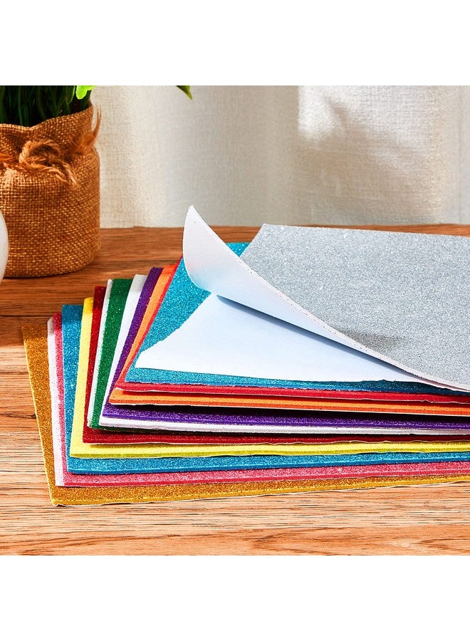 شير 72 قطعة من أوراق الإسفنج اللامعة ذاتية اللصق مقاس 7.8 × 11.8 بوصة ورق لامع من الورق اللامع للحرف اليدوية للأطفال والمشروعات اليدوية اليدوية والأنشطة الصفية (ألوان متنوعة) - Image 4