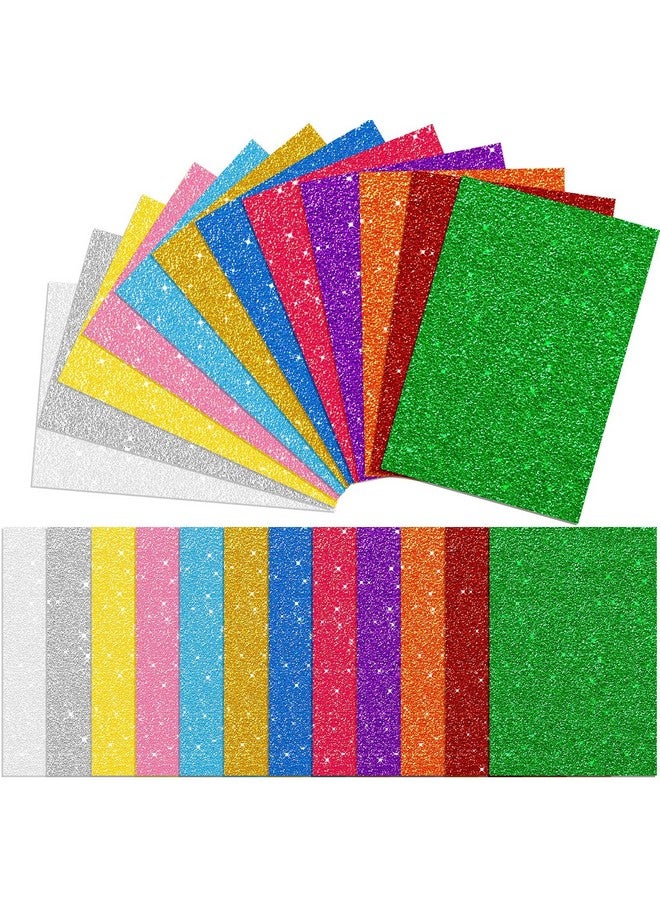 شير 72 قطعة من أوراق الإسفنج اللامعة ذاتية اللصق مقاس 7.8 × 11.8 بوصة ورق لامع من الورق اللامع للحرف اليدوية للأطفال والمشروعات اليدوية اليدوية والأنشطة الصفية (ألوان متنوعة) - Image 1