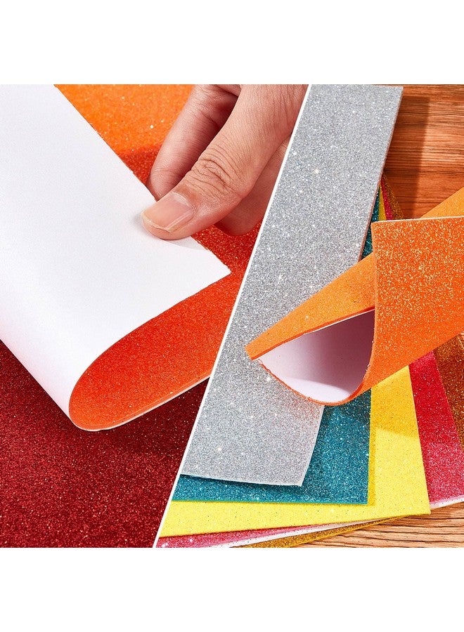 شير 72 قطعة من أوراق الإسفنج اللامعة ذاتية اللصق مقاس 7.8 × 11.8 بوصة ورق لامع من الورق اللامع للحرف اليدوية للأطفال والمشروعات اليدوية اليدوية والأنشطة الصفية (ألوان متنوعة) - Image 3