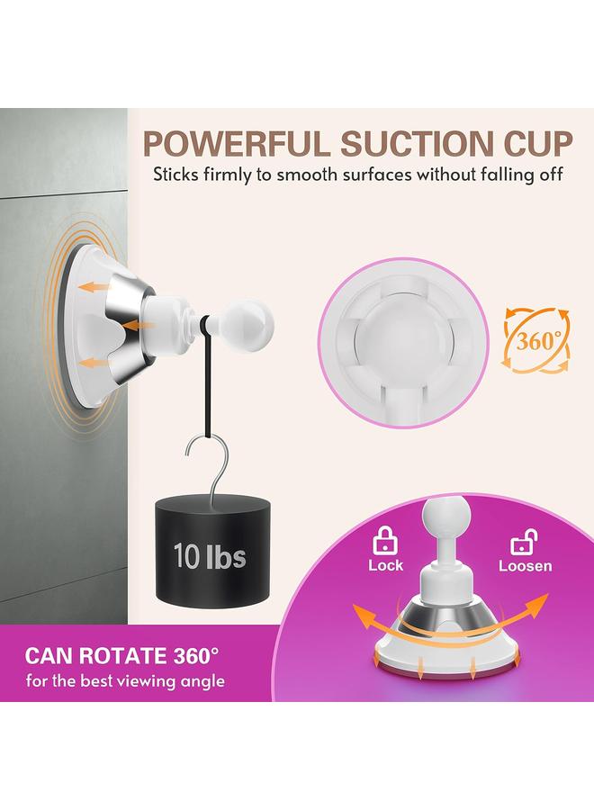 bluejw Upgraded 10x Makeup Mirror with Touch Control, Powerful Locking Suction Cup, and 360 Degree Rotating,Magnifying Mirror with Lights for Home, Bathroom and Travel - Image 2