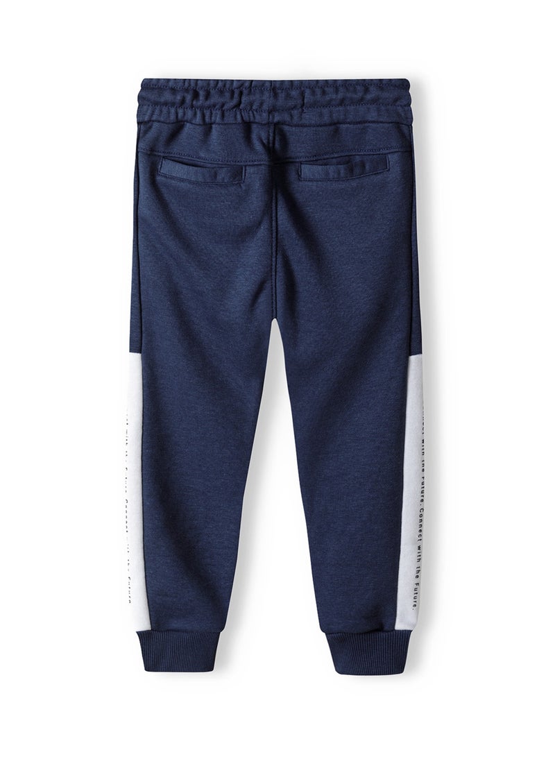 MINOTI Kids Boys Jogger Pants With Side Stripe, Drawstring And Ribbed Cuffs - Image 2