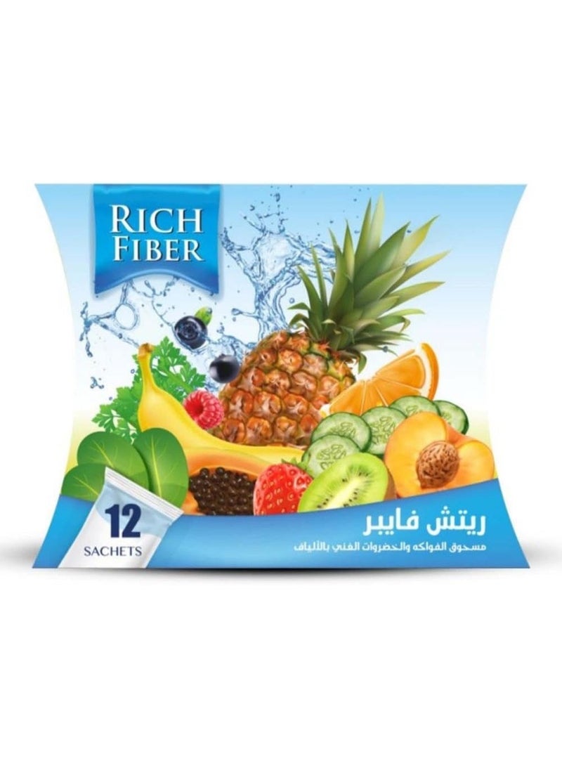 ريتش فايبر مسحوق ألياف غذائية طبيعية | مزيج ألياف الخضار والفواكه | دعم الهضم والإحساس بالشبع | مكمل غذائي يومي - 42 ظرف - Image 2