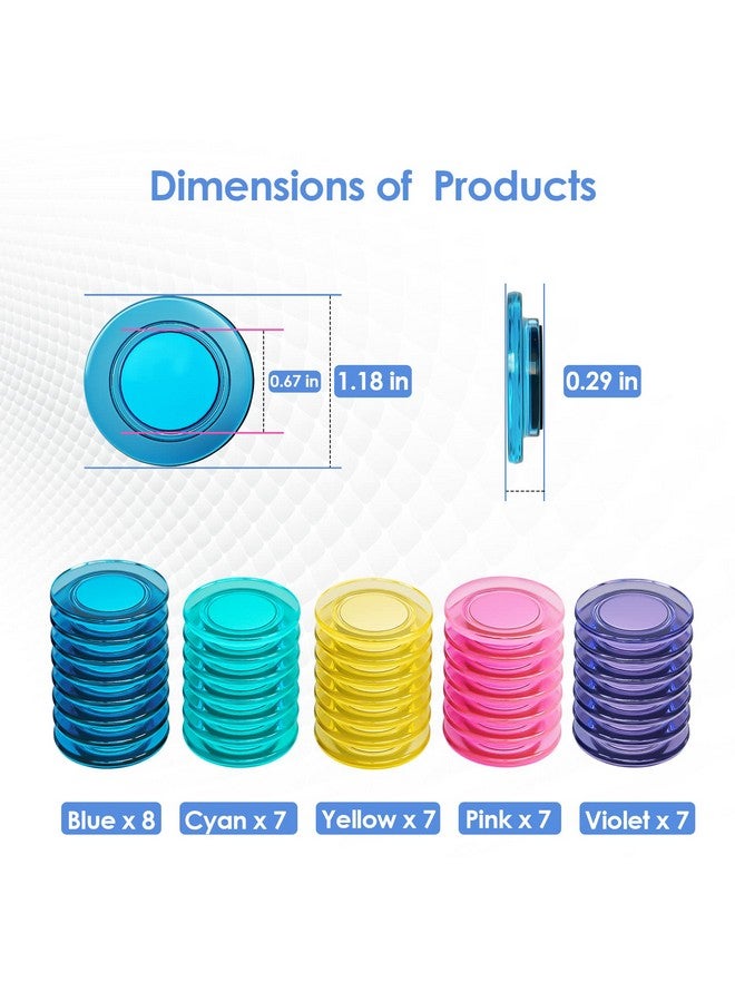MaxGear Whiteboard Magnets, 36 Pack Strong Refrigerator Magnets, Dry Erase Board Magnets Set, Magnets For Whiteboard, 3 Cm Round Colored Magnets For Classroom, Refrigerator, Office, Home (5 Colors) - Image 2