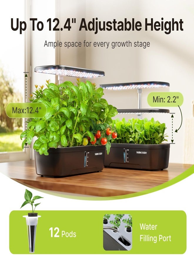 SUNCOZE Hydroponics Growing System Kits with 4L Water Tank, 12H/14H/16H Light Mode, Black - Image 4