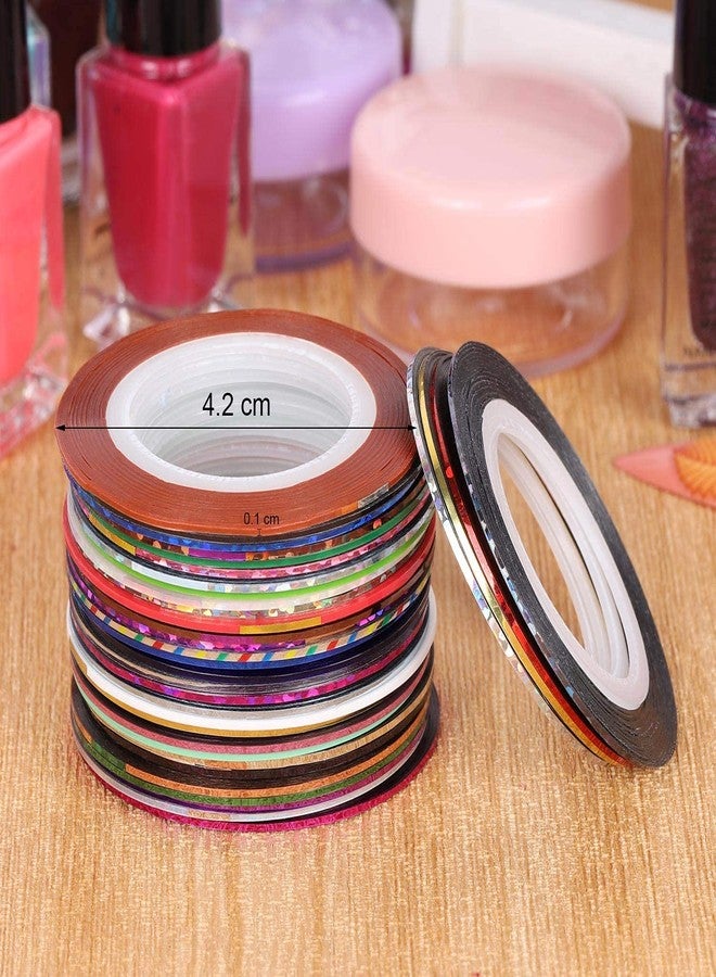 Belicia 10 Colors Mixed Colors Rolls Nail Art Striping Tape - Image 3