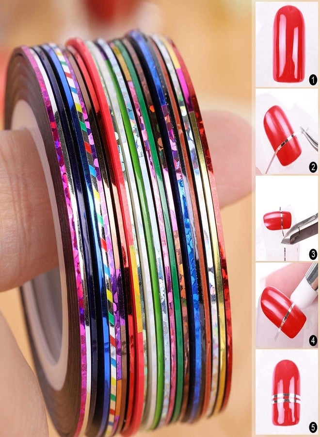 Belicia 10 Colors Mixed Colors Rolls Nail Art Striping Tape - Image 4