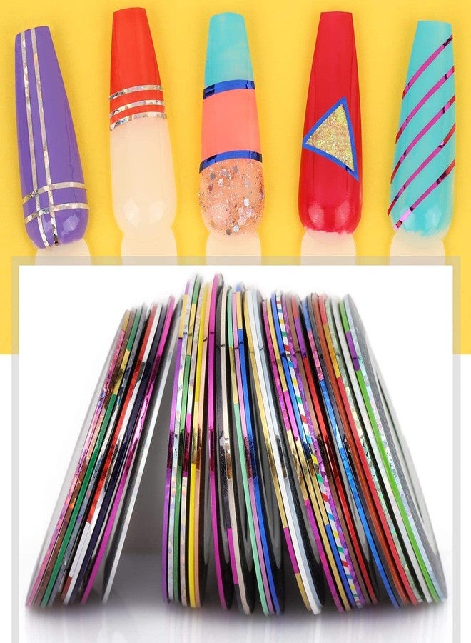 Belicia 10 Colors Mixed Colors Rolls Nail Art Striping Tape - Image 5