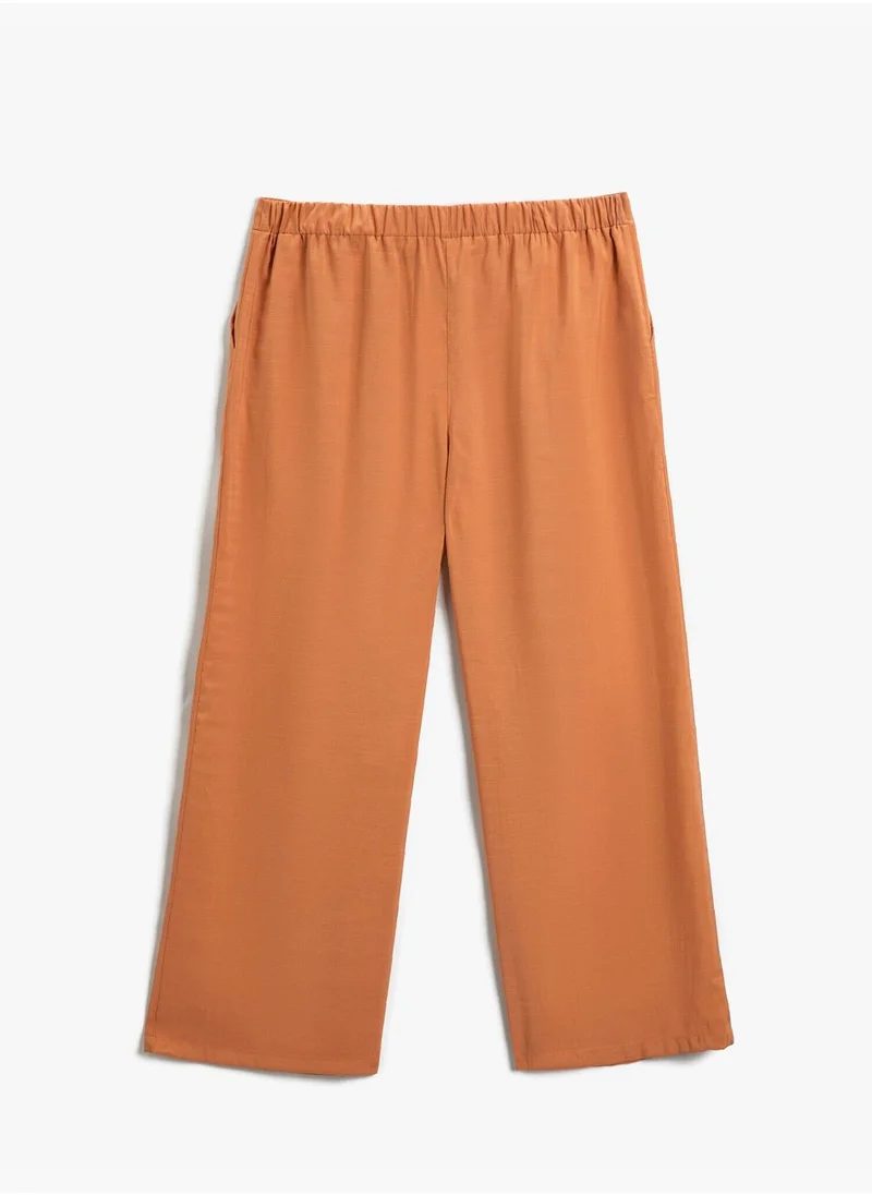 KOTON Pleated Flared Trousers