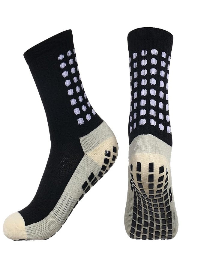 BUKEORE 2 Set Anti-Slip Grip Soccer Socks with Shin Guard Sleeves, Sports Athletic Socks for Men Women - Image 2