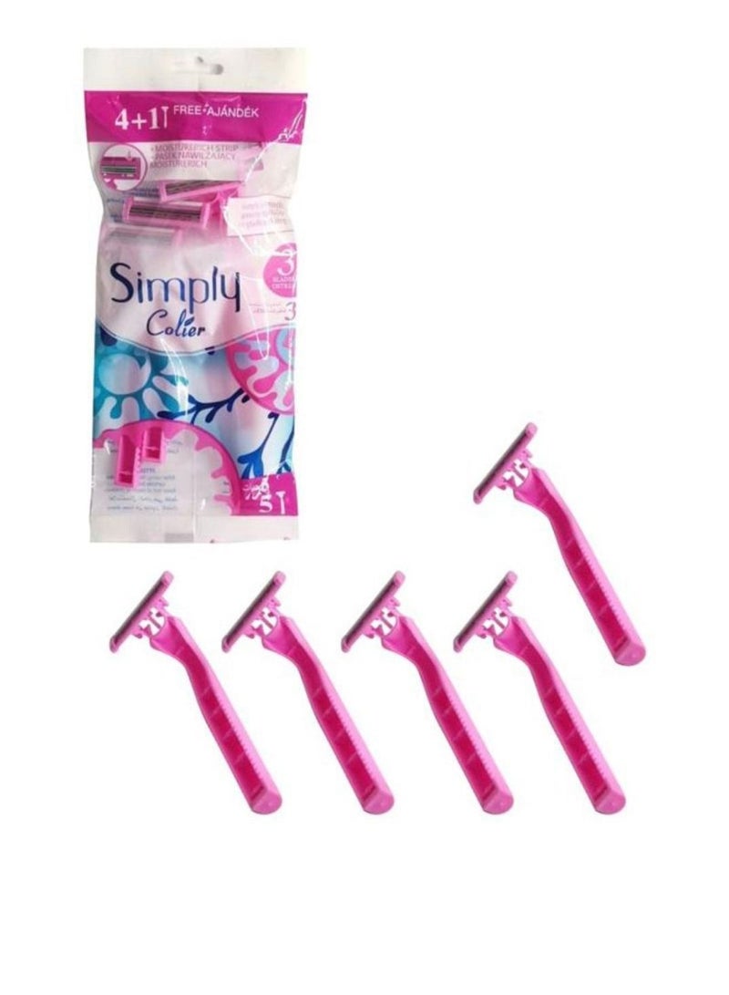 سيمبلي طقم شفرات سيمبلي كوليرمكونة من 5 قطع وردي - Image 1