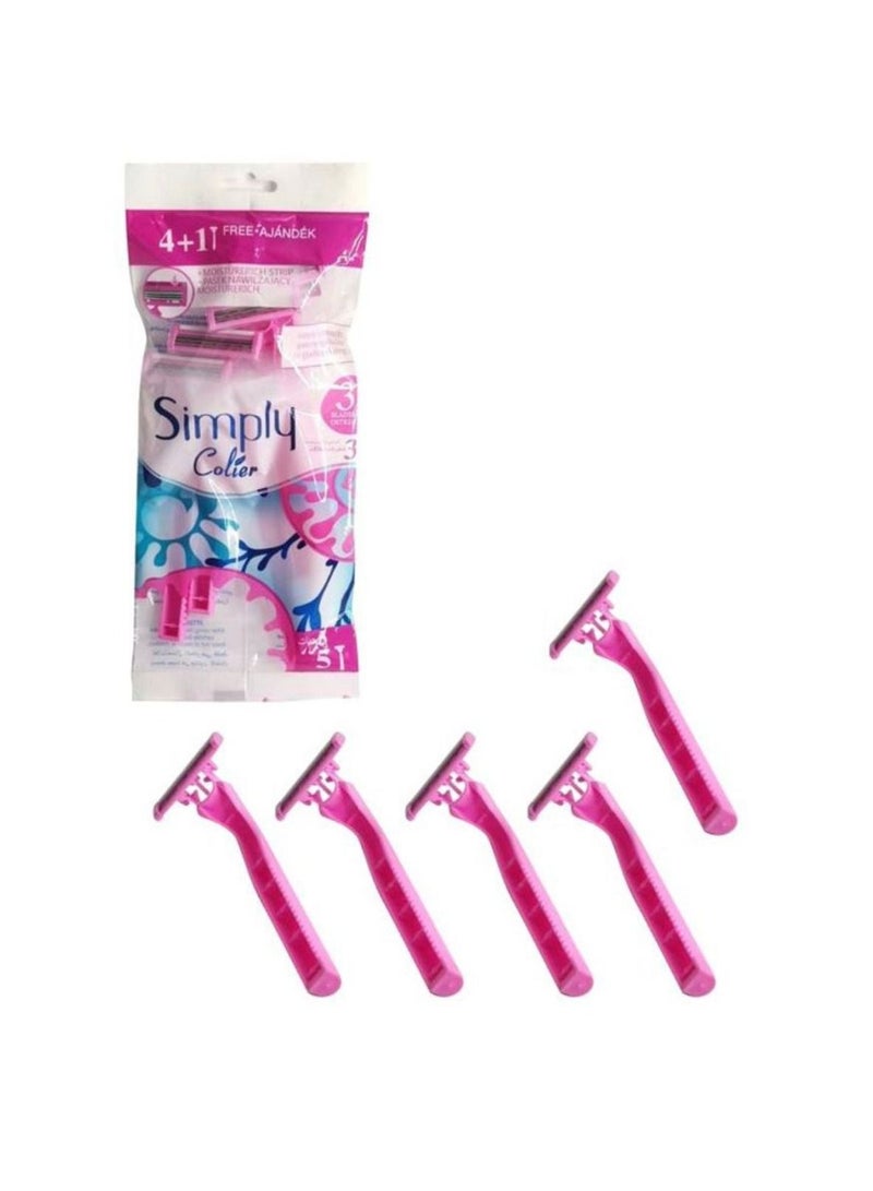 سيمبلي طقم شفرات سيمبلي كوليرمكونة من 5 قطع وردي - Image 3