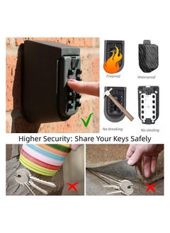 General Indoor and Outdoor Key Lock BoxesWall Mounted Push Button Combination Key Security StorageSecurity Lock Box with Black Rubber Cover and Wall Bolt Fixing  - Image 2