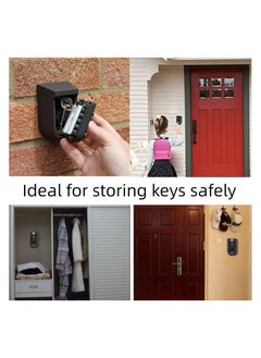 General Indoor and Outdoor Key Lock BoxesWall Mounted Push Button Combination Key Security StorageSecurity Lock Box with Black Rubber Cover and Wall Bolt Fixing  - Image 5