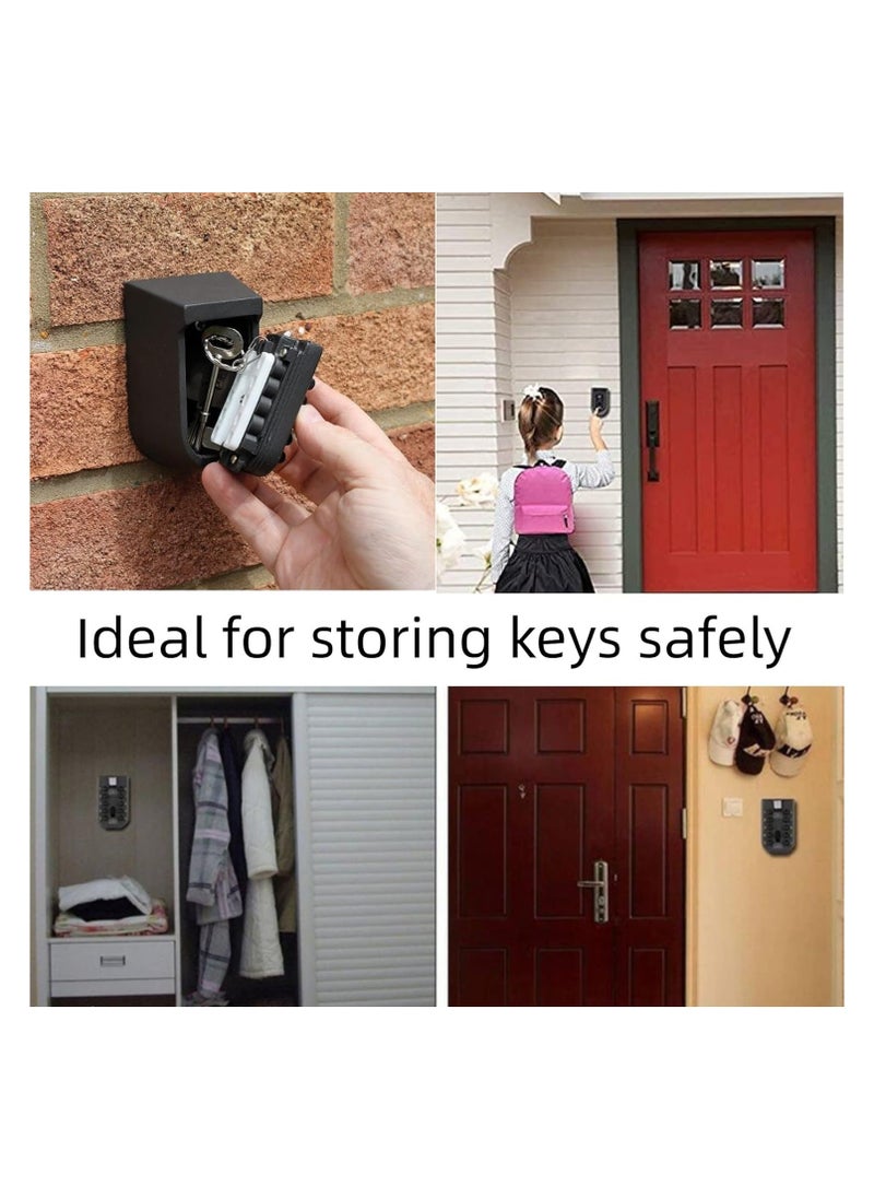 General - Indoor and Outdoor Key Lock BoxesWall Mounted Push Button Combination Key Security StorageSecurity Lock Box with Black Rubber Cover and Wall Bolt Fixing - Image 1
