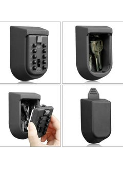 General Indoor and Outdoor Key Lock BoxesWall Mounted Push Button Combination Key Security StorageSecurity Lock Box with Black Rubber Cover and Wall Bolt Fixing  - Image 4