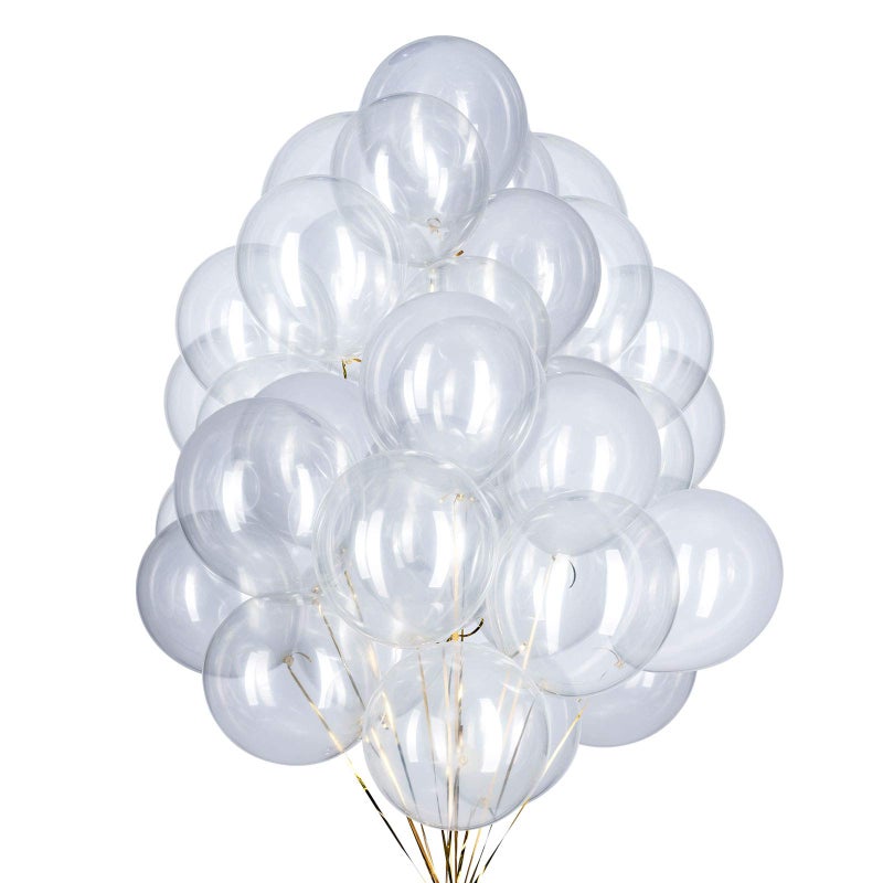 YESON 12 Inch Clear Balloons Party Latex Helium Transparent BalloonPack of 50 - Image 3