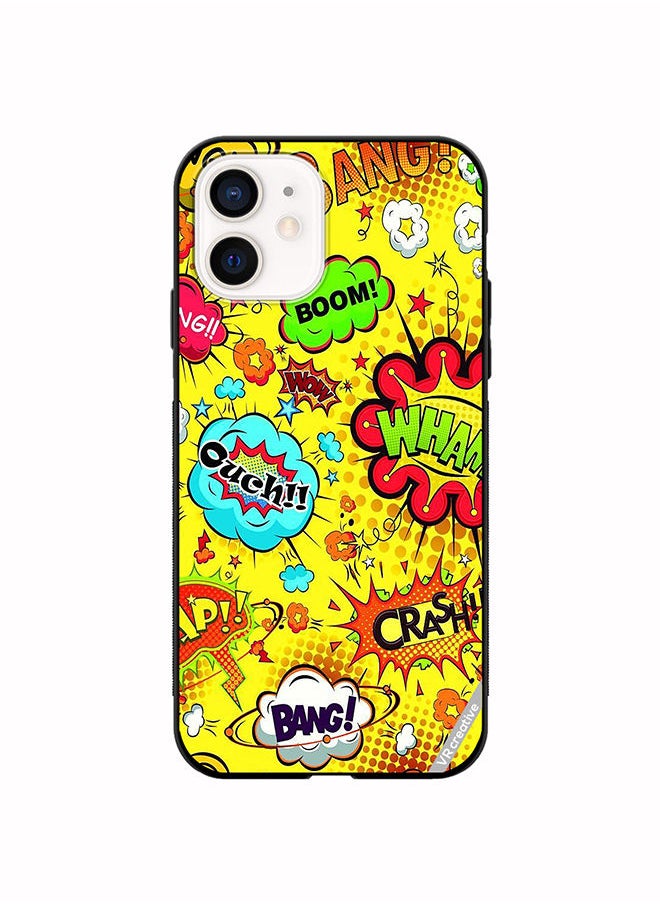 VR CREATIVE - Protective Case Cover For Apple iPhone 12 Multiple Stickers Design Multicolour - Image 1
