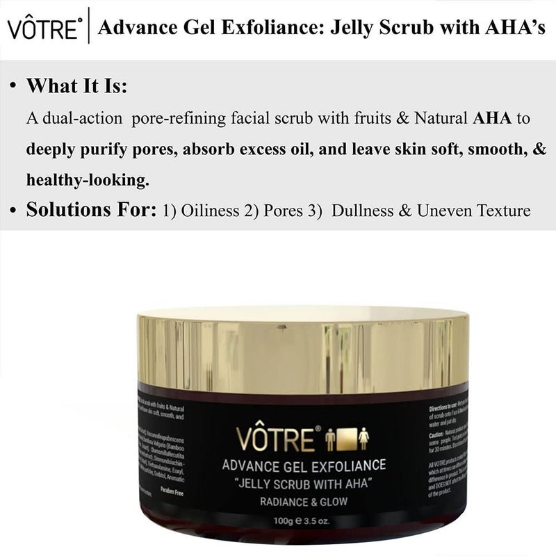 Votre VOTRE Advance Gel Exfoliance Jelly Scrub With Aha Radiance And Glow - Image 3