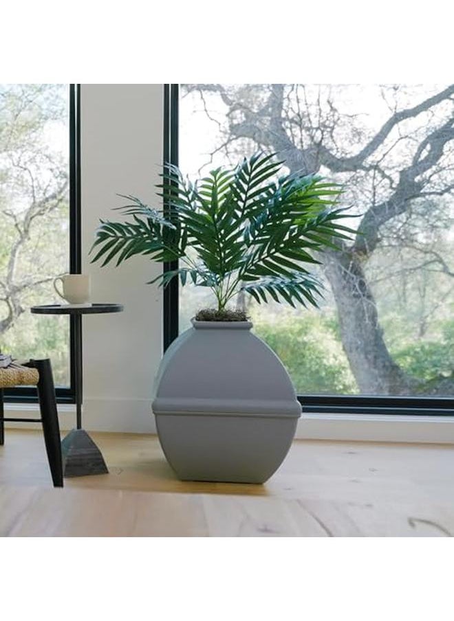 The Courtyard Hidden Litter Box Artificial Plants And Enclosed Square Cat Planter Litter Box Vented And Odor Filter Easy To Clean St Gray