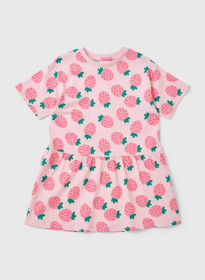 ماتلان Girls Pink Strawberry Dress