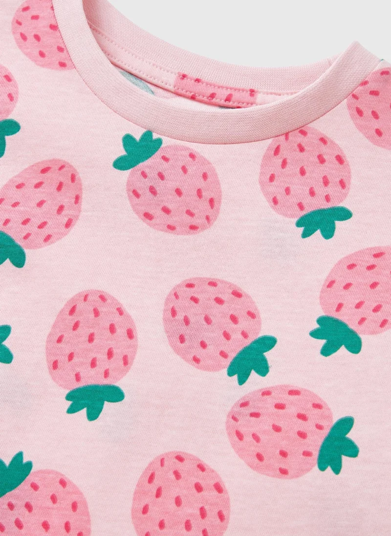Matalan Girls Pink Strawberry Dress