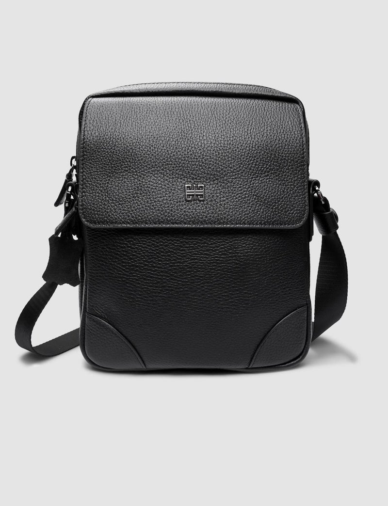 Cabani 100% Genuine Leather Black Men's Messenger Bag - Image 1