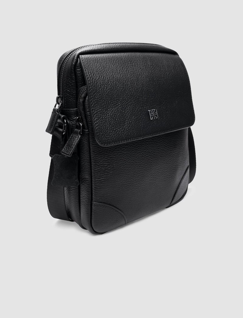 Cabani 100% Genuine Leather Black Men's Messenger Bag - Image 3