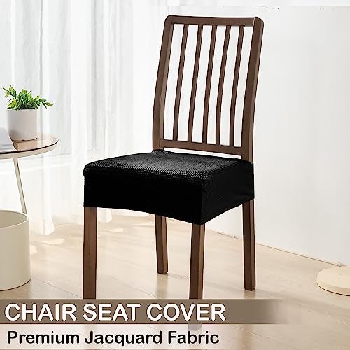 HOKIPO Jacquard Seat Cover for Chair, Stretch Fitted, Removable Washable Furniture Protector Slipcovers, Set of 1, Dark Brown (AR-4756-DBR) - Image 2