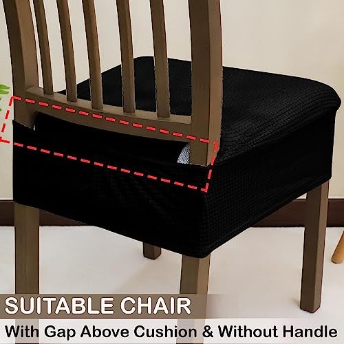 HOKIPO Jacquard Seat Cover for Chair, Stretch Fitted, Removable Washable Furniture Protector Slipcovers, Set of 1, Dark Brown (AR-4756-DBR) - Image 4