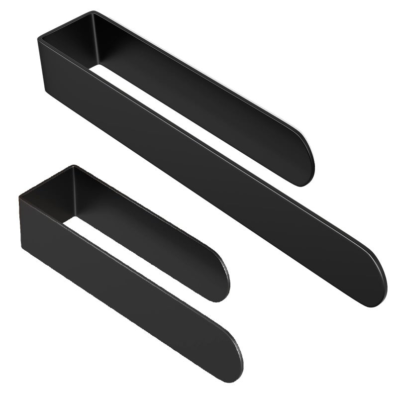 HUFEEOH Adhesive Hand Towel Holder  8 Inch Sticky Towel and 14 Inch Bar Towel Holder Wall Mounted  Stainless Steel Kitchen Towel Holder Hand Towel Rack for Bahtroom Hotel RV Kitchen (Black 8""&14 - Image 1