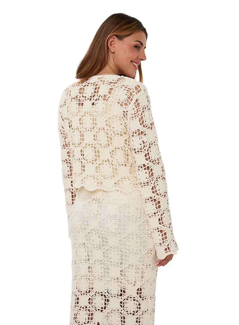 EsQualo Esqualo Cardigan Top Tape Yarn Natural