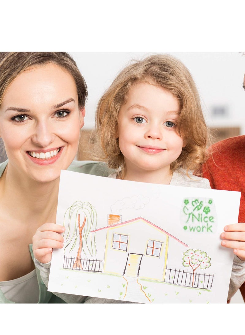 SOLARAE DIY Cartoon Reward Stamps Set - 6 Self-Inking Motivational Comment Stamps for Teachers, Perfect for Praising Students with Fun Stickers! - Image 3