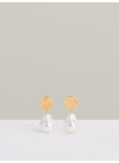 REISS Maya: Molten Pearl Drop Earrings  - Image 1